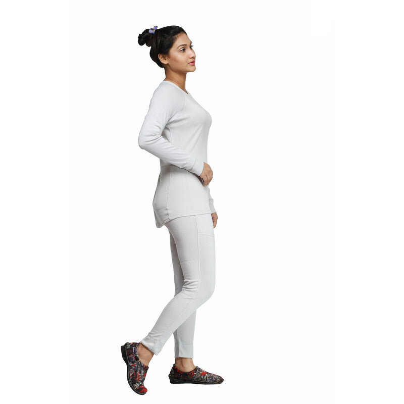 Limei 2Pcs Women's Thermal Underwear Set, Cotton Long Johns Lightweight Top  & Bottom